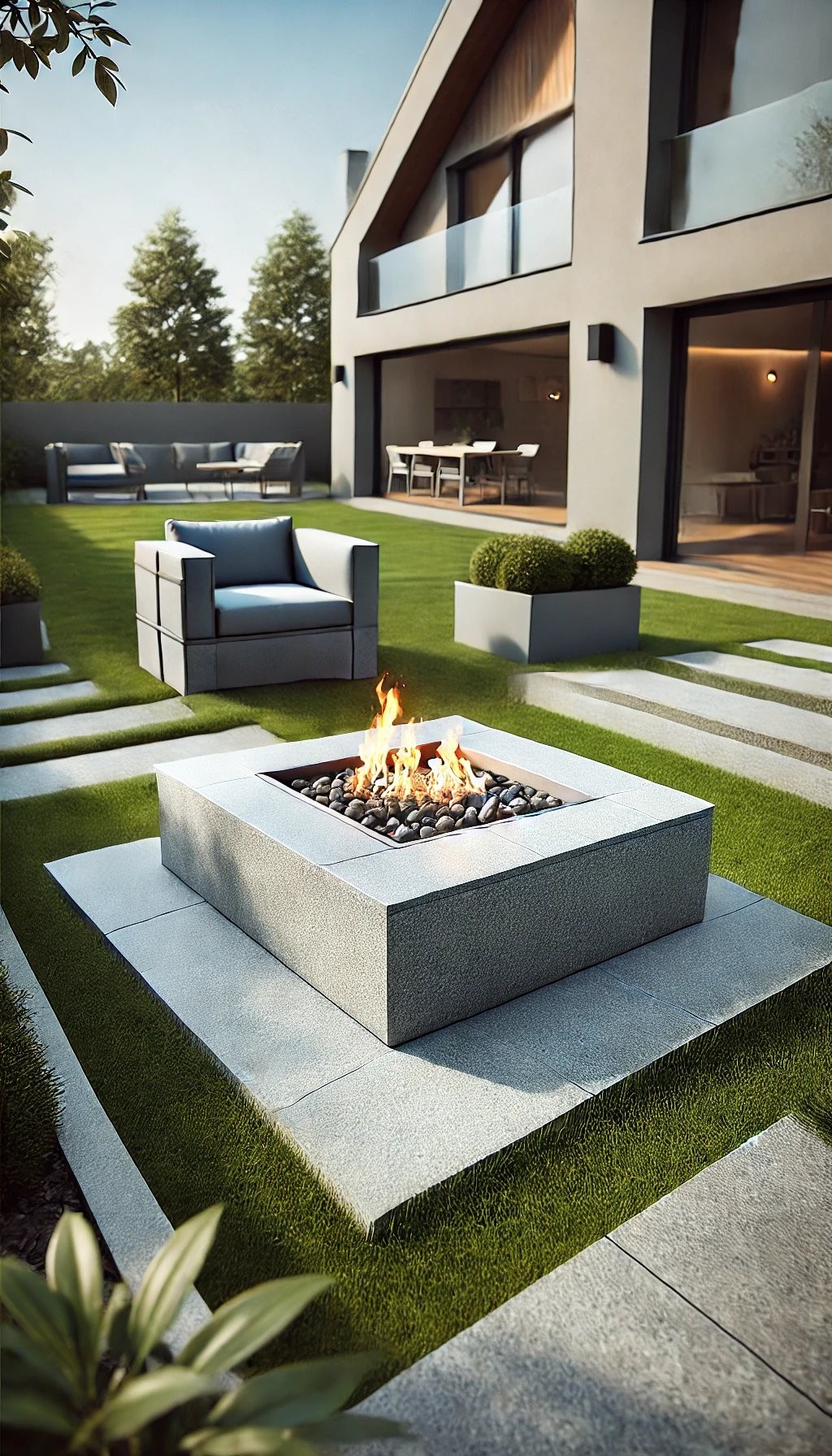 Square Stone Fire Pit