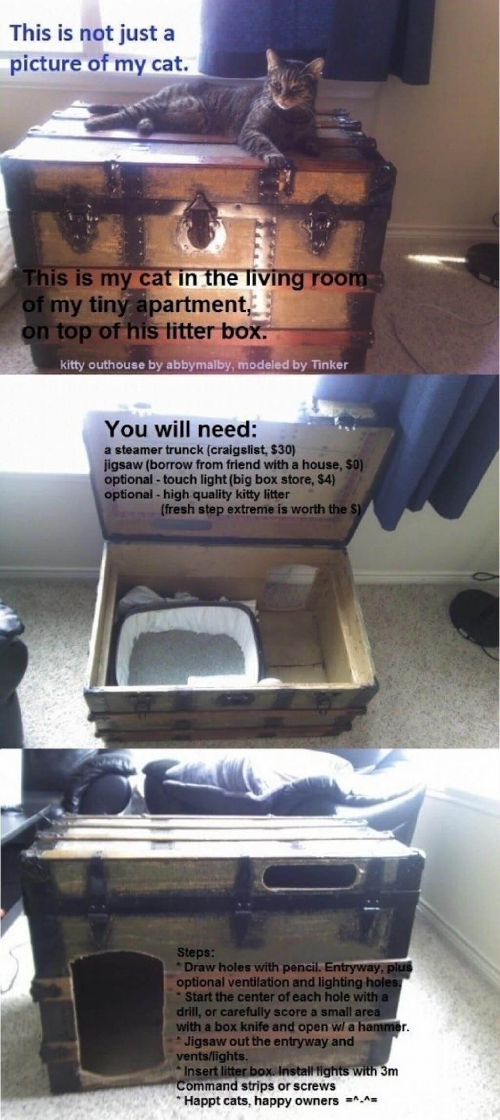 Pirate trunk litter box