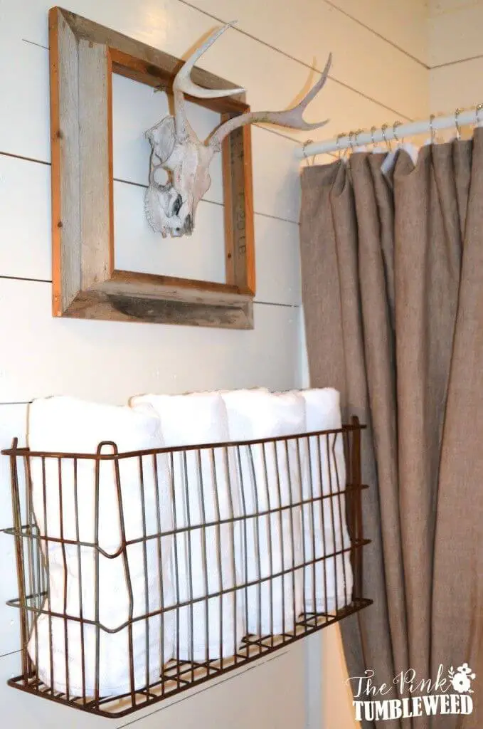 Mounted Metal Towel Basket