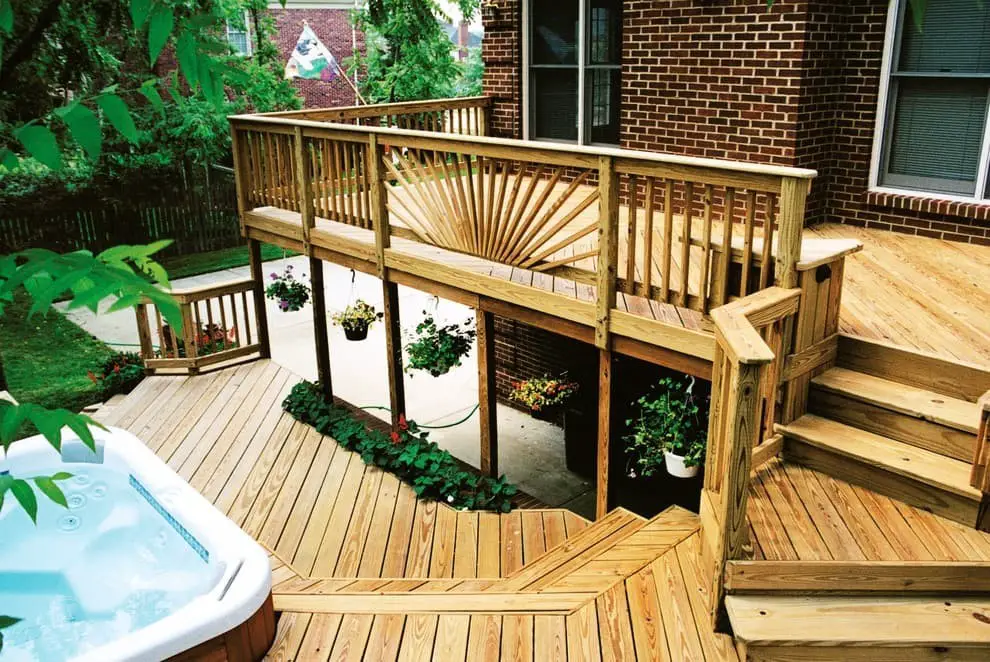 Deck in Golden Herringbone