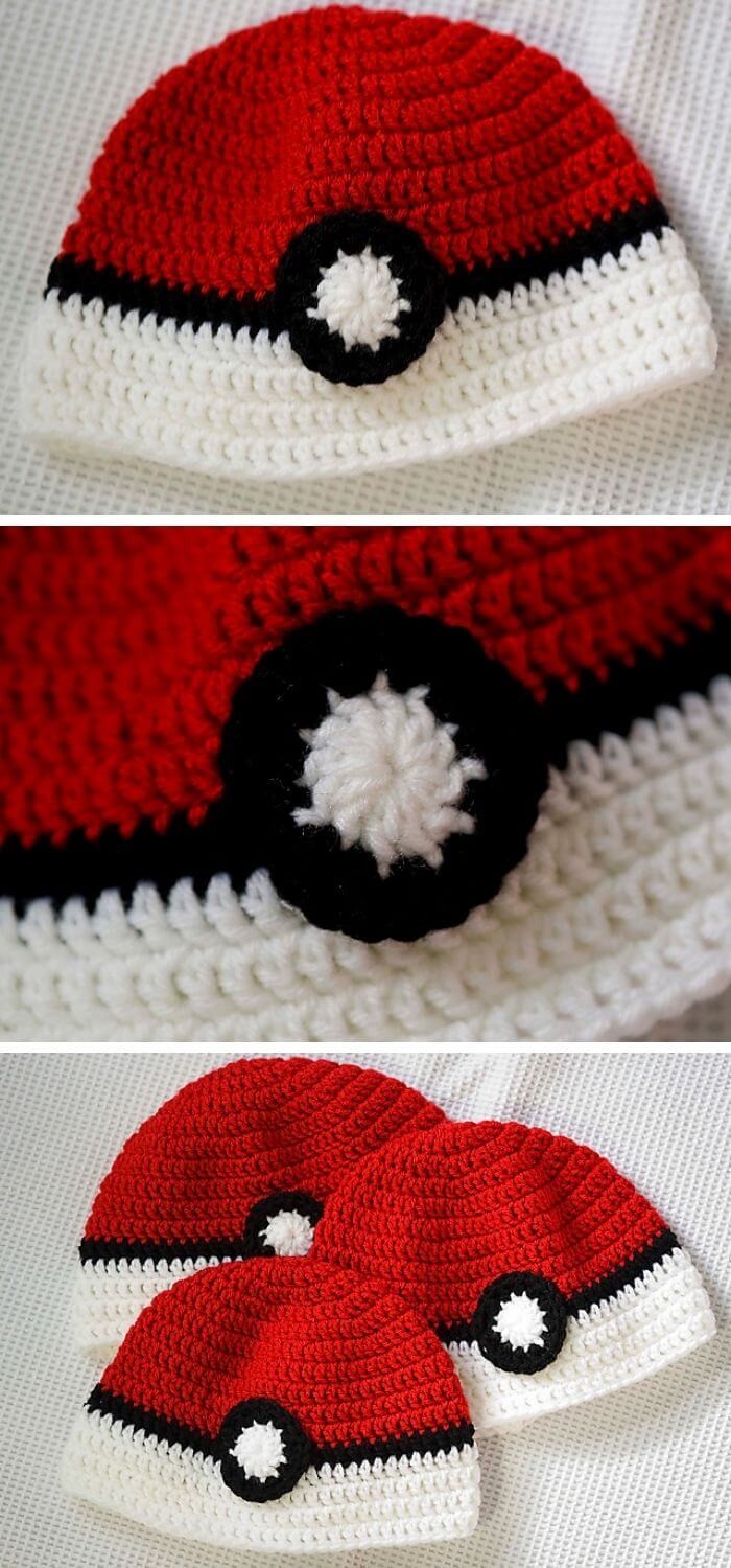 Poke ‘ball hat pattern