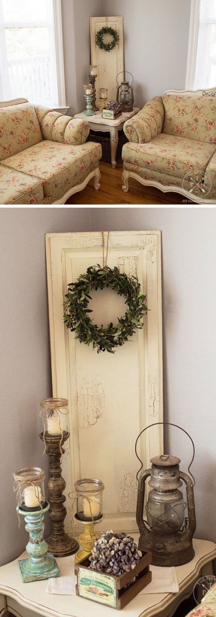 Wreath hangs on the door