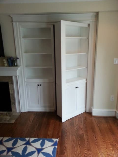 Bookcase closet door