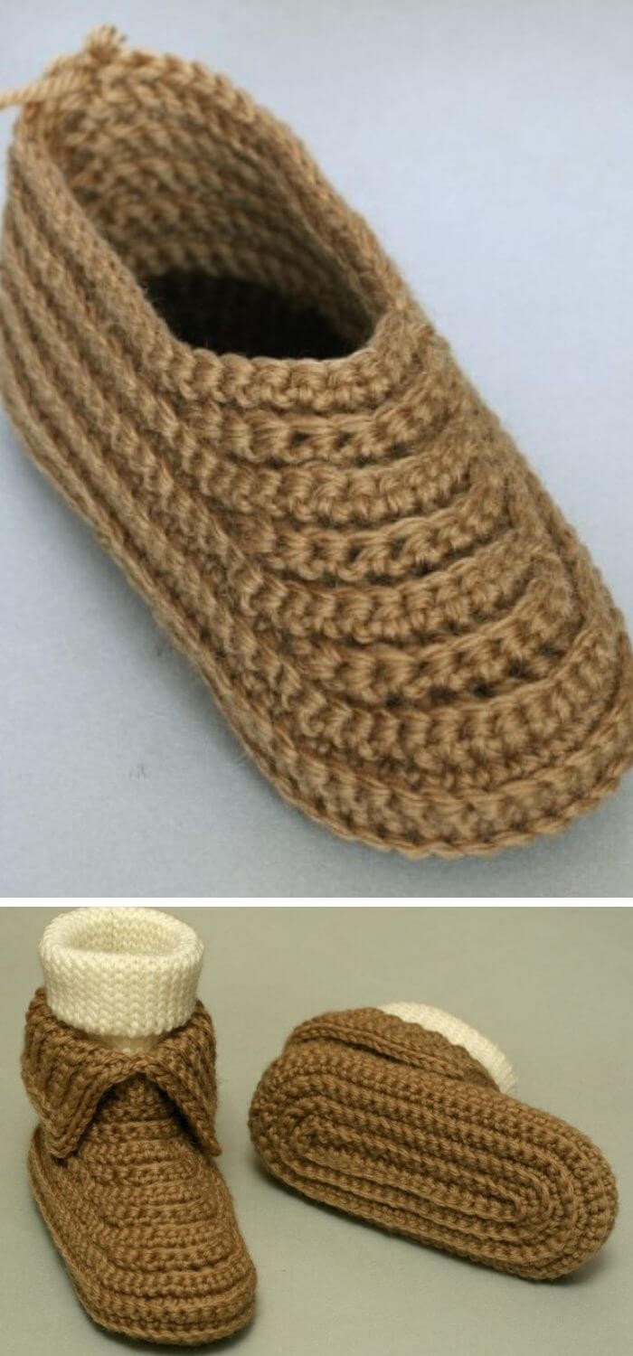 Crocheted moccasins