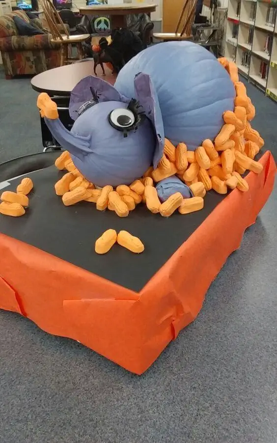 Cute elephant eating marshmallow peanuts