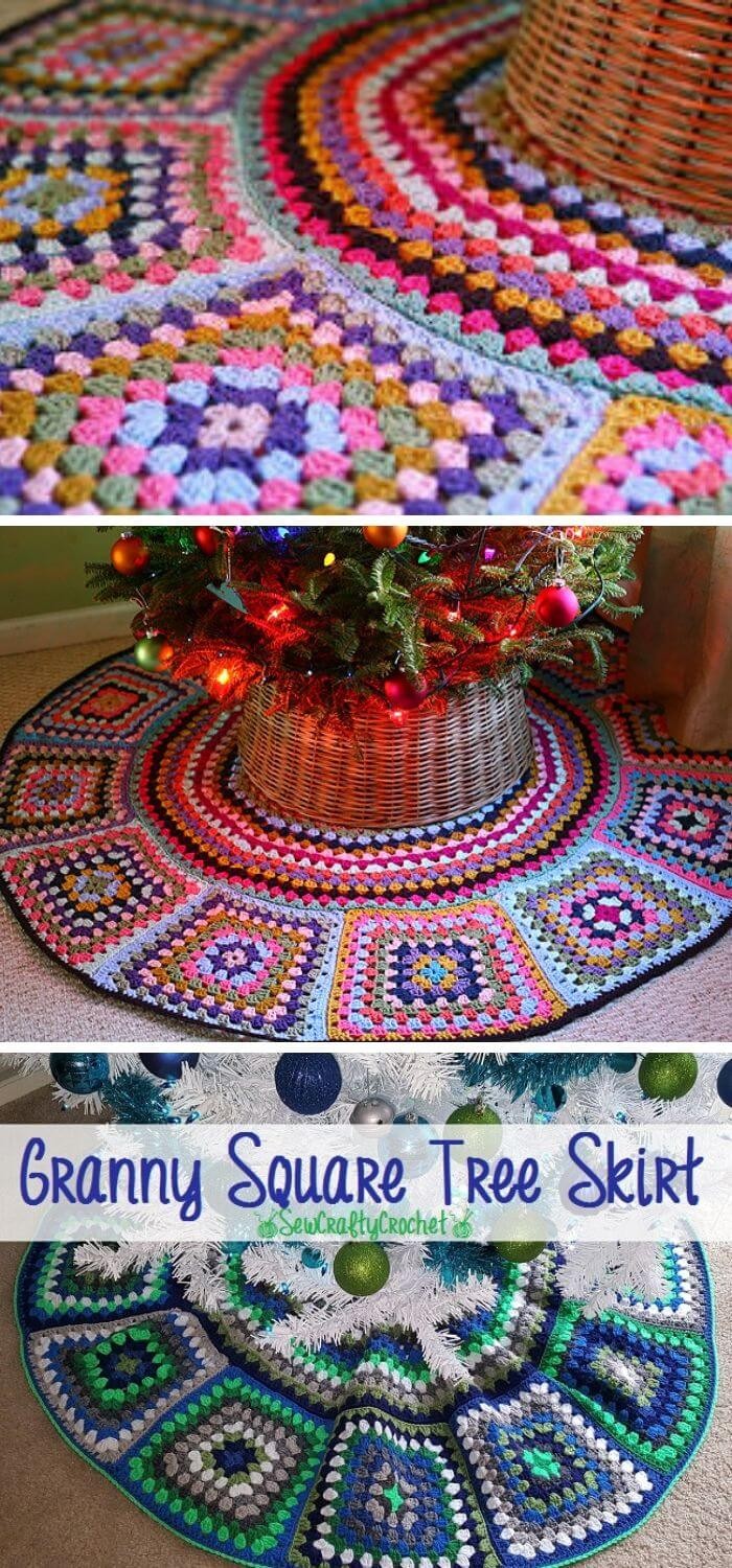 20 Crochet Christmas Tree Skirt Free Patterns