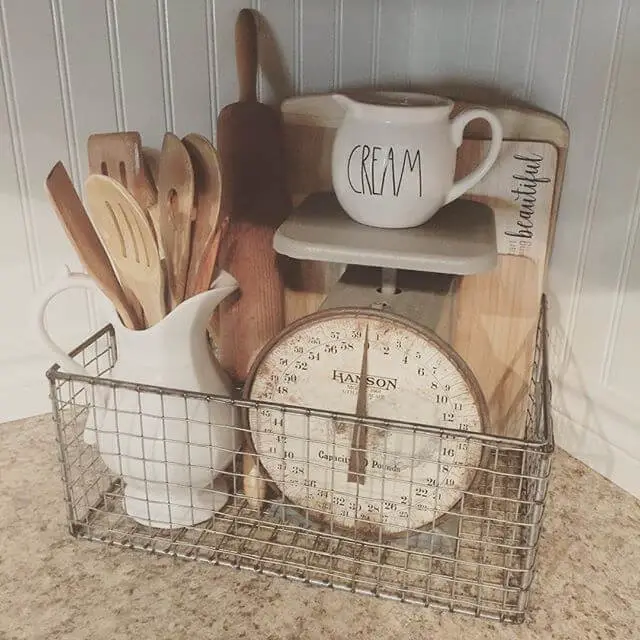 A basket with old scale