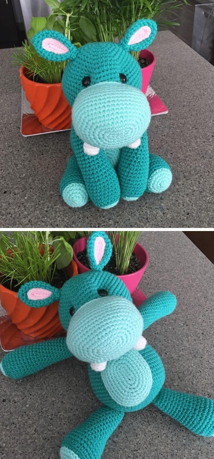 15 Amigurumi Crochet Hippo Toy Softies Free Patterns