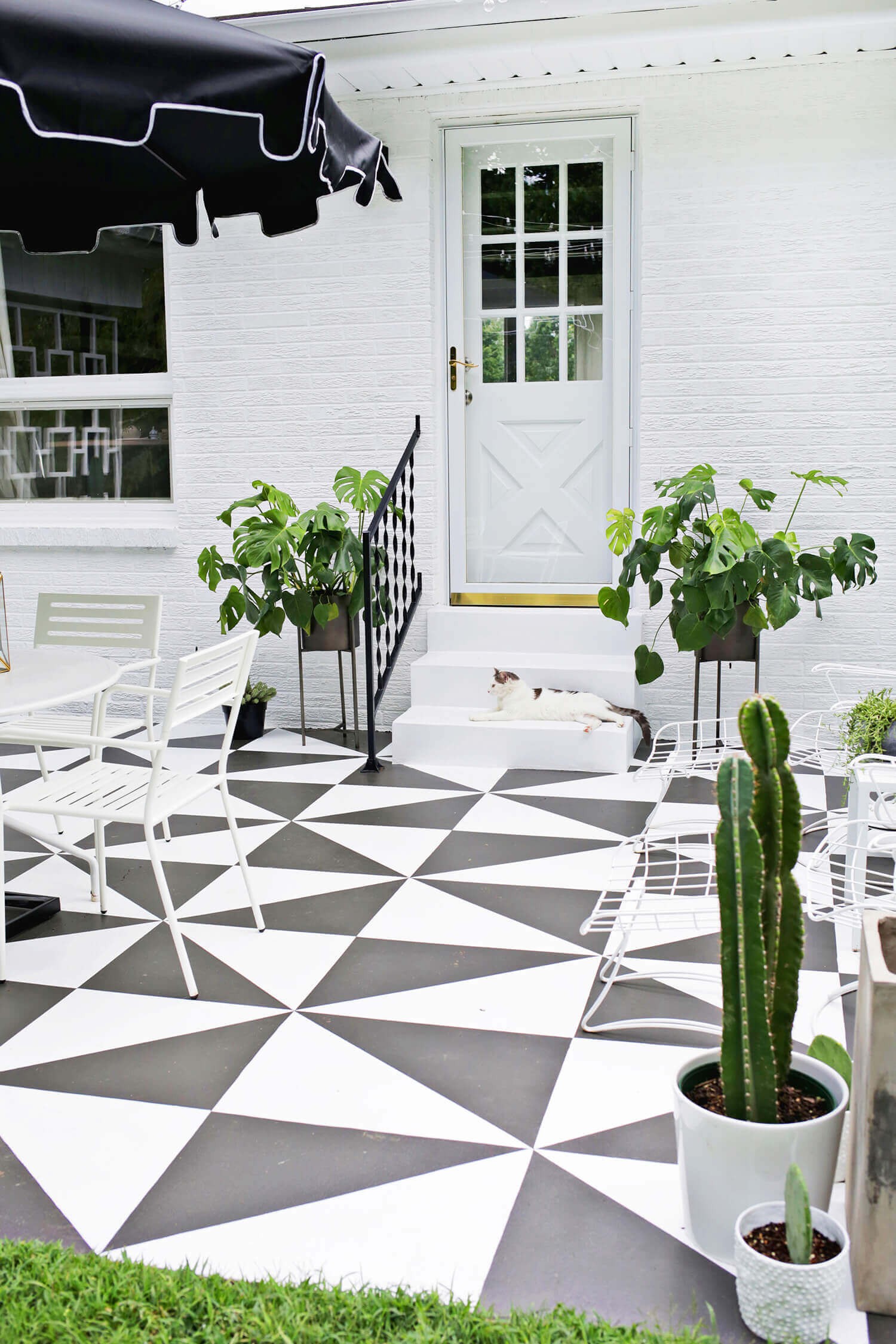 Painted patio tile