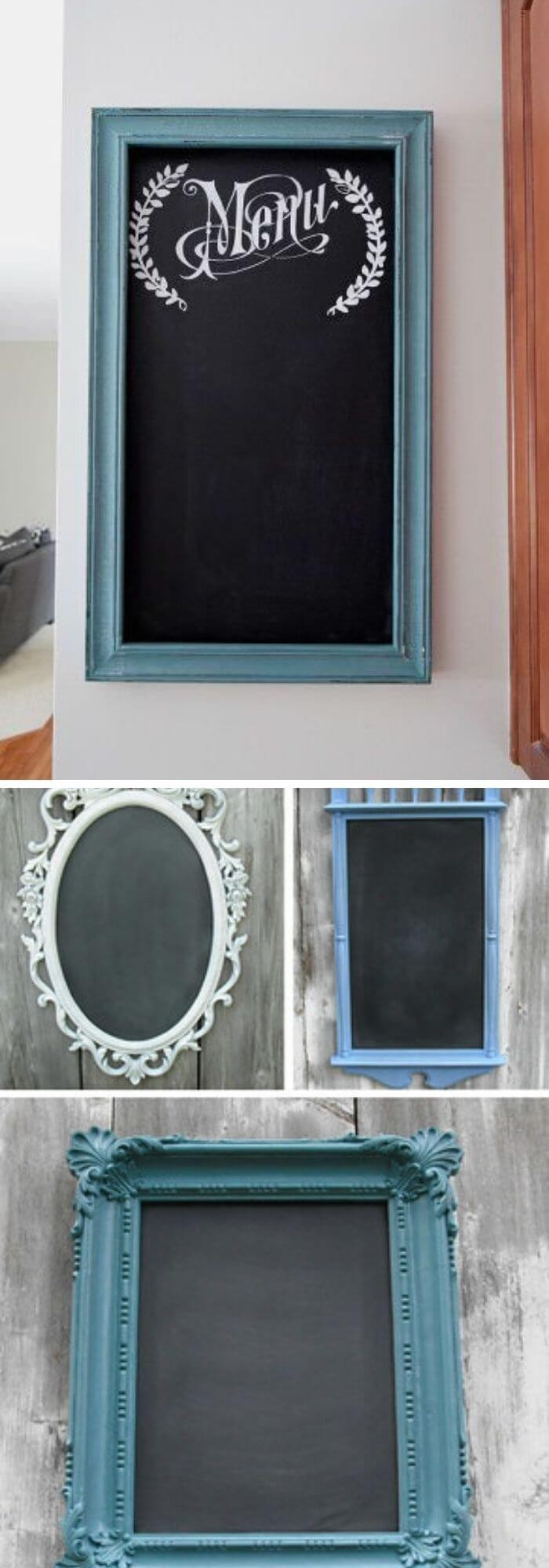 Turn cheap frames into chalkboard stand