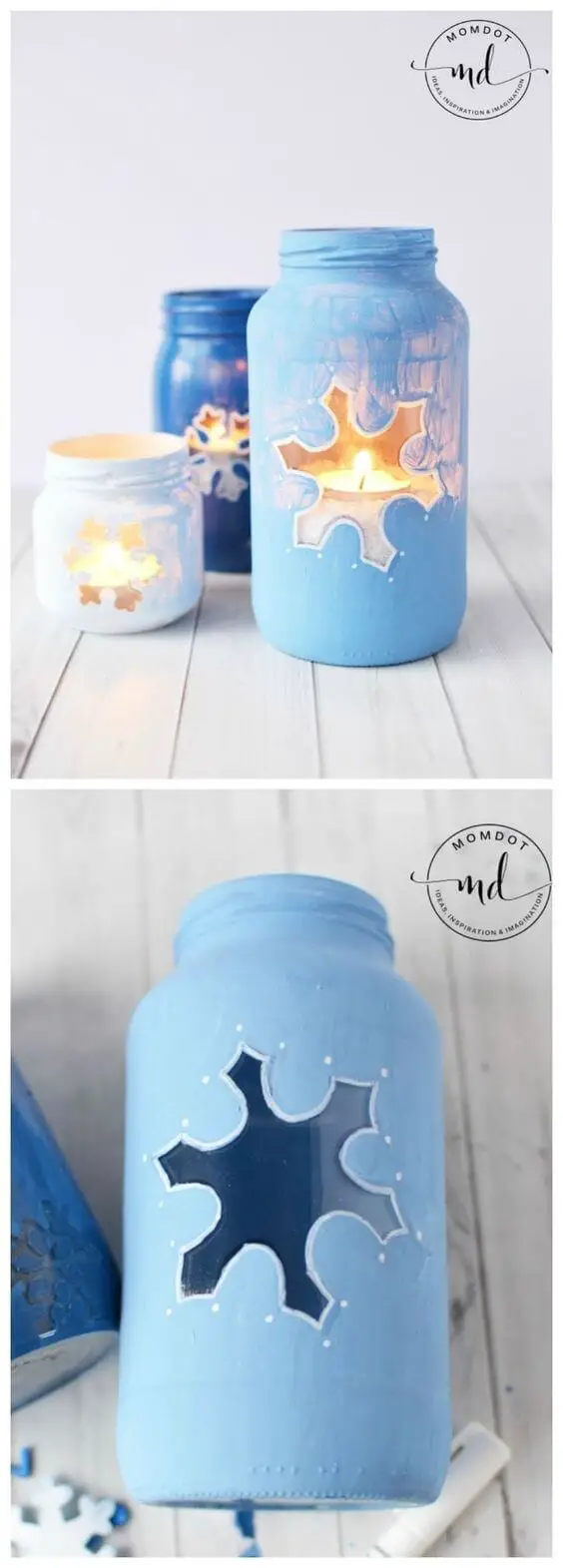 #8. Snowflake Mason Jar DIY