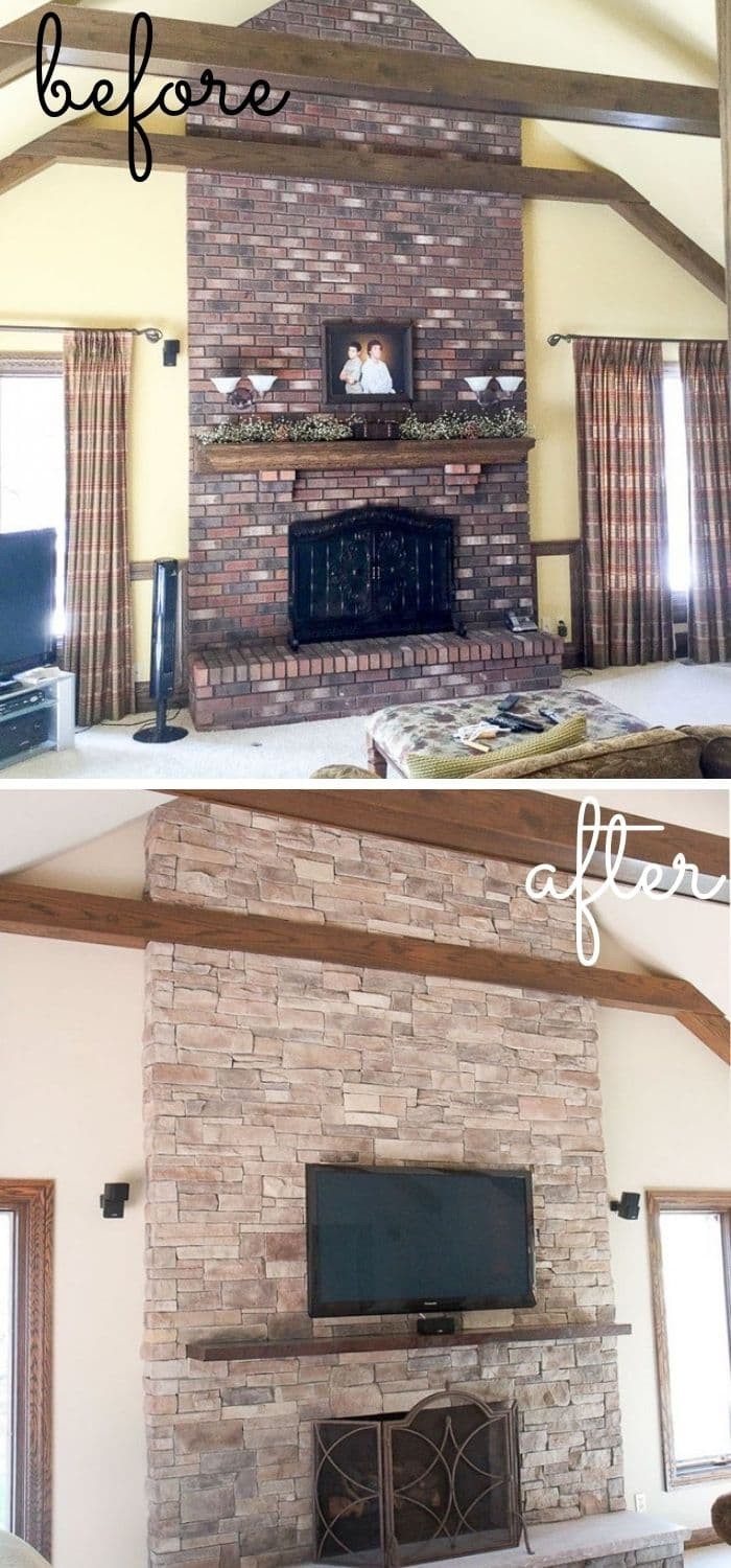 Stone fireplace remodel ideas