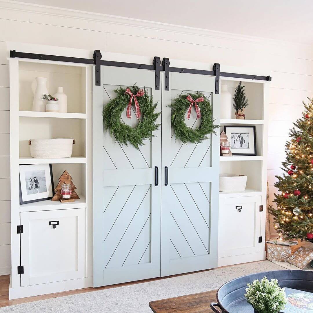 #15. Double cream barn doors