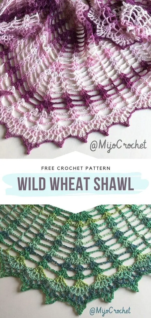 Wild Wheat Shawl Crochet Pattern