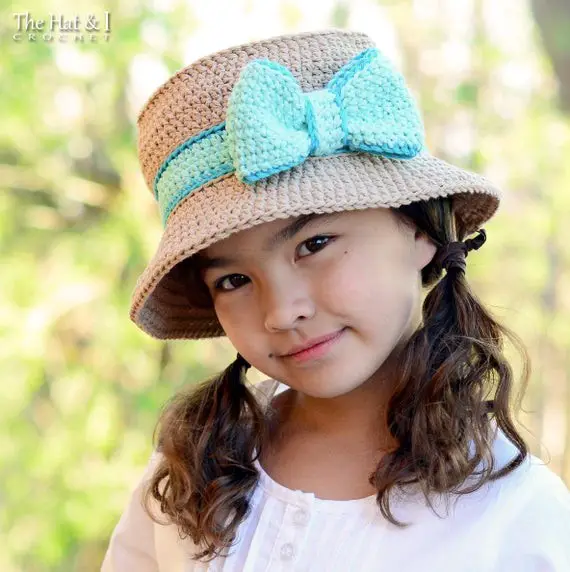 Crochet Elegant sunhat pattern baby toddler Child adult sizes PDF instant download