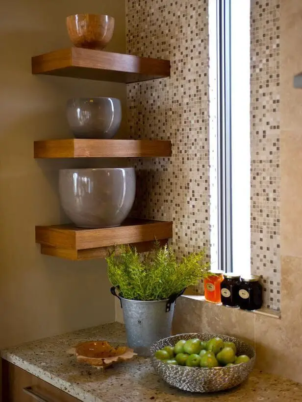 Kitchen corner shelves