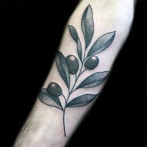 #5. The fore-arm olive branch tattoo.