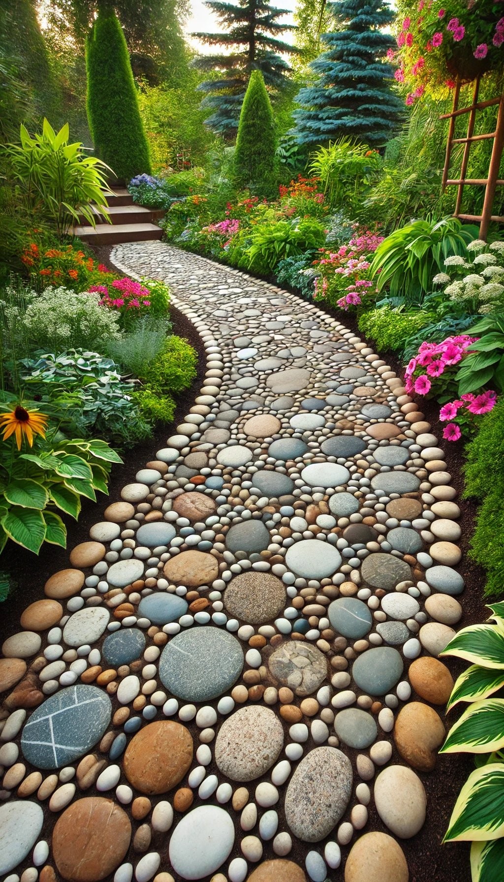 Decorative Pebble Edging