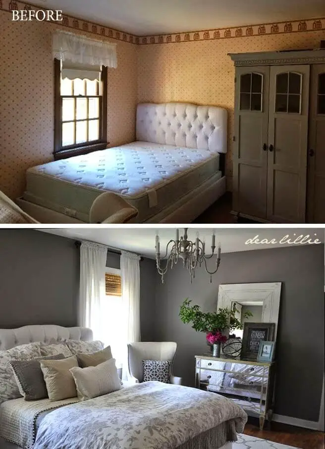 Grey guest room