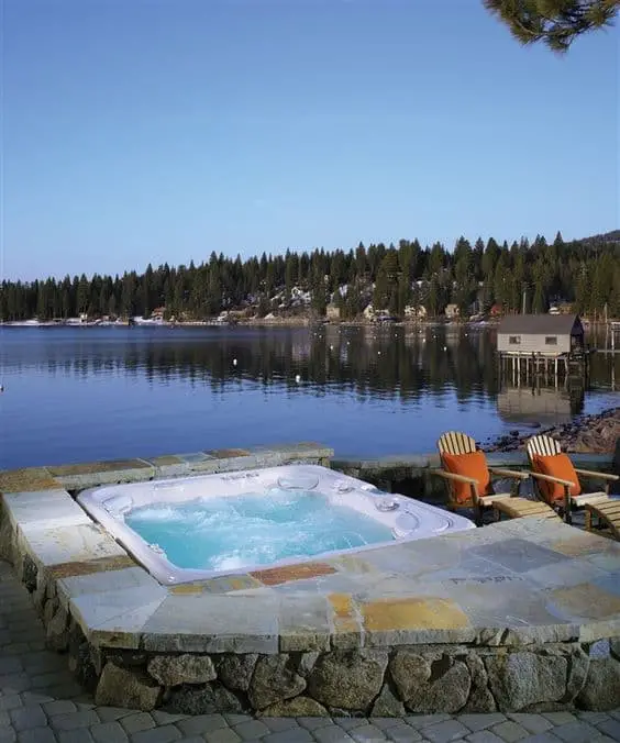 Hot tub deck with a remarkable view