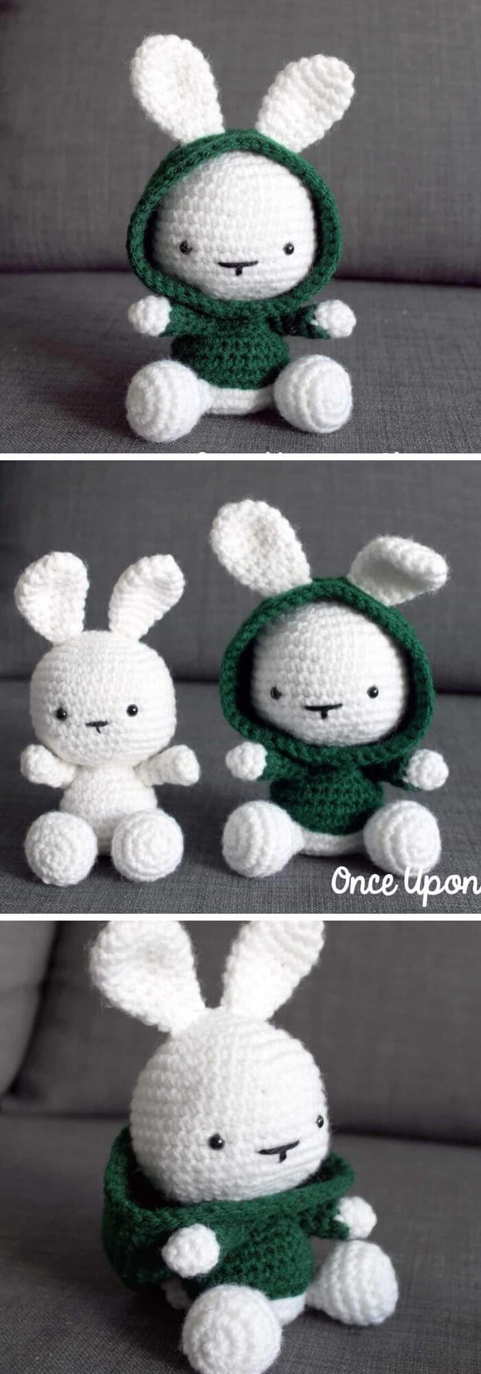 The amigurumi bunny in the hoodie