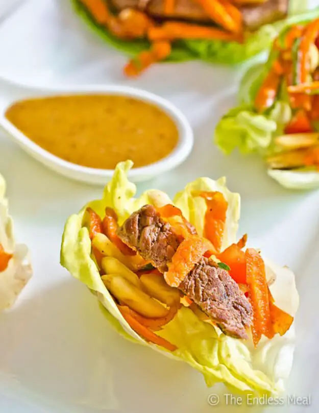 Steak Salad Lettuce Wraps