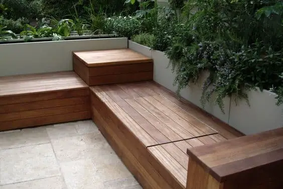 Deck garden bench