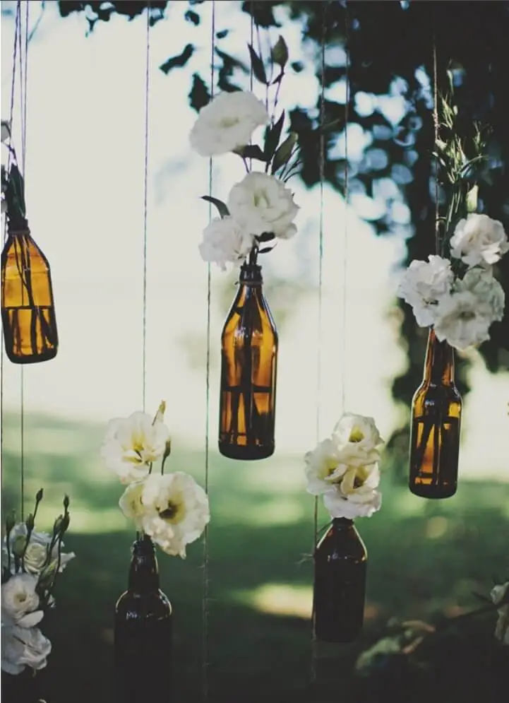 Colored Wine Bottles In A Tree