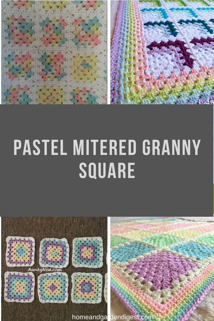 Pastel mitered granny square