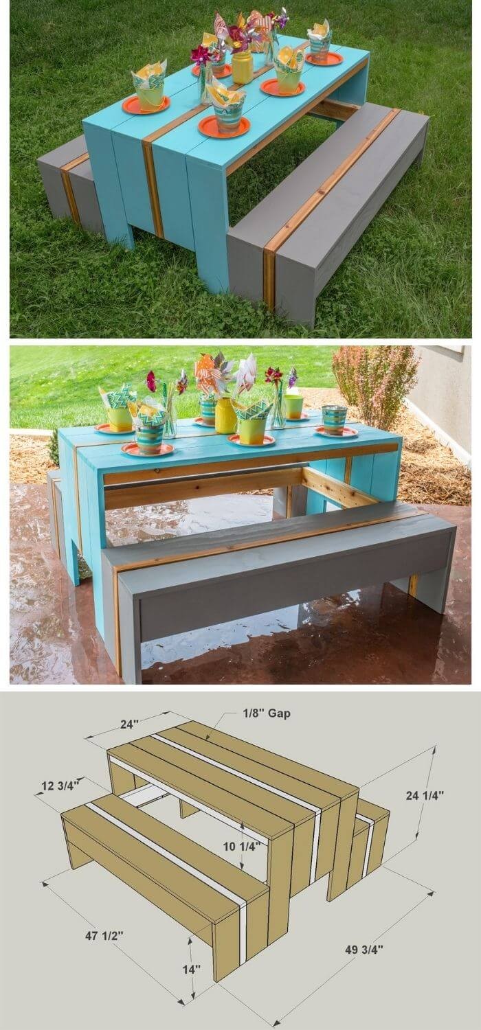 DIY kid’s picnic table