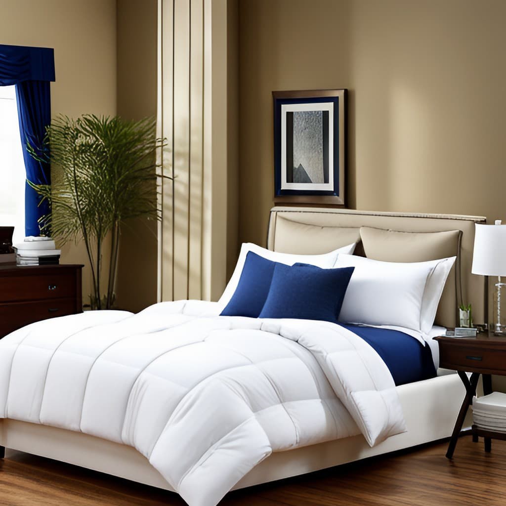 Royal Blue Sheets with a White Comforter