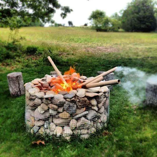 Gabion fire pit