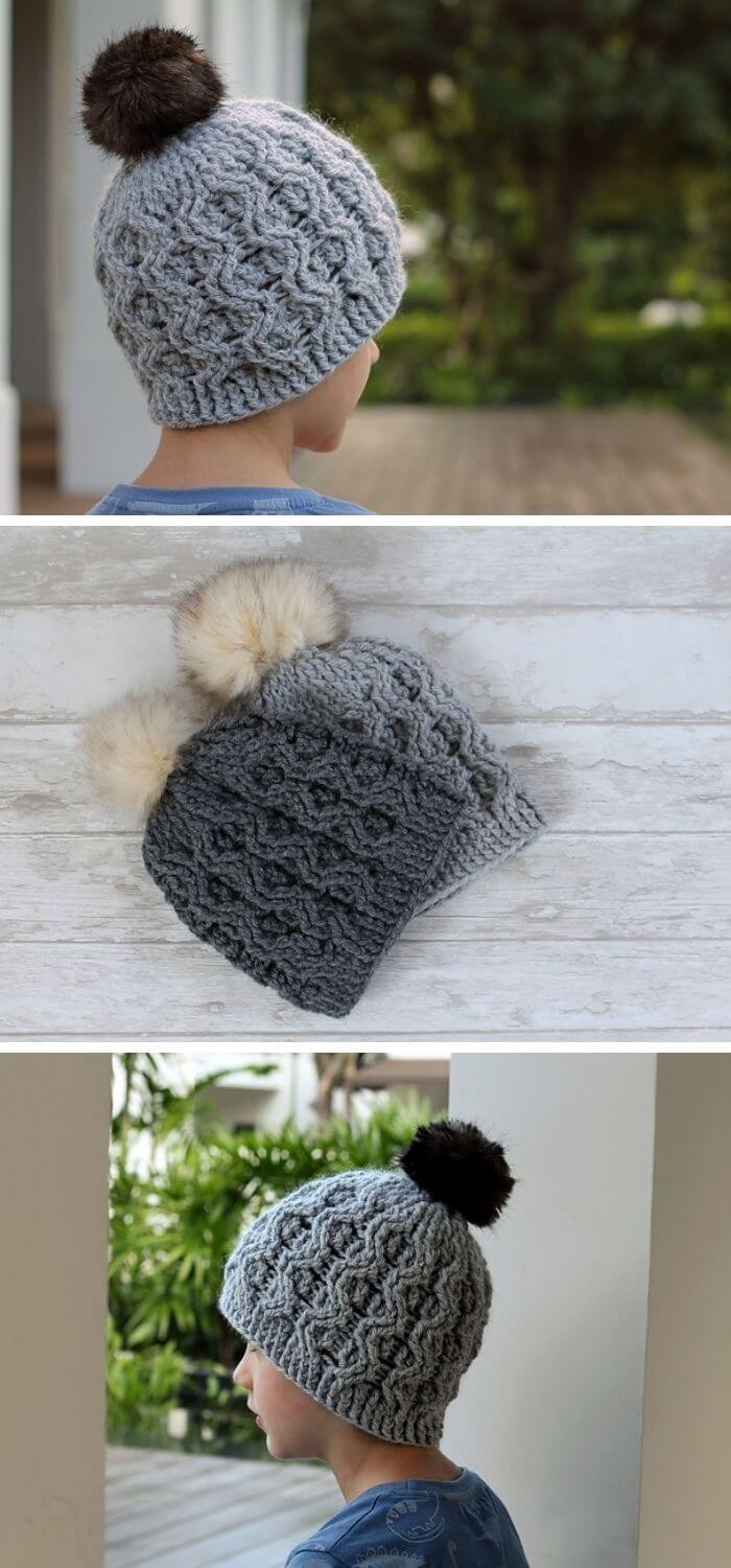 Aston cable hat crochet pattern