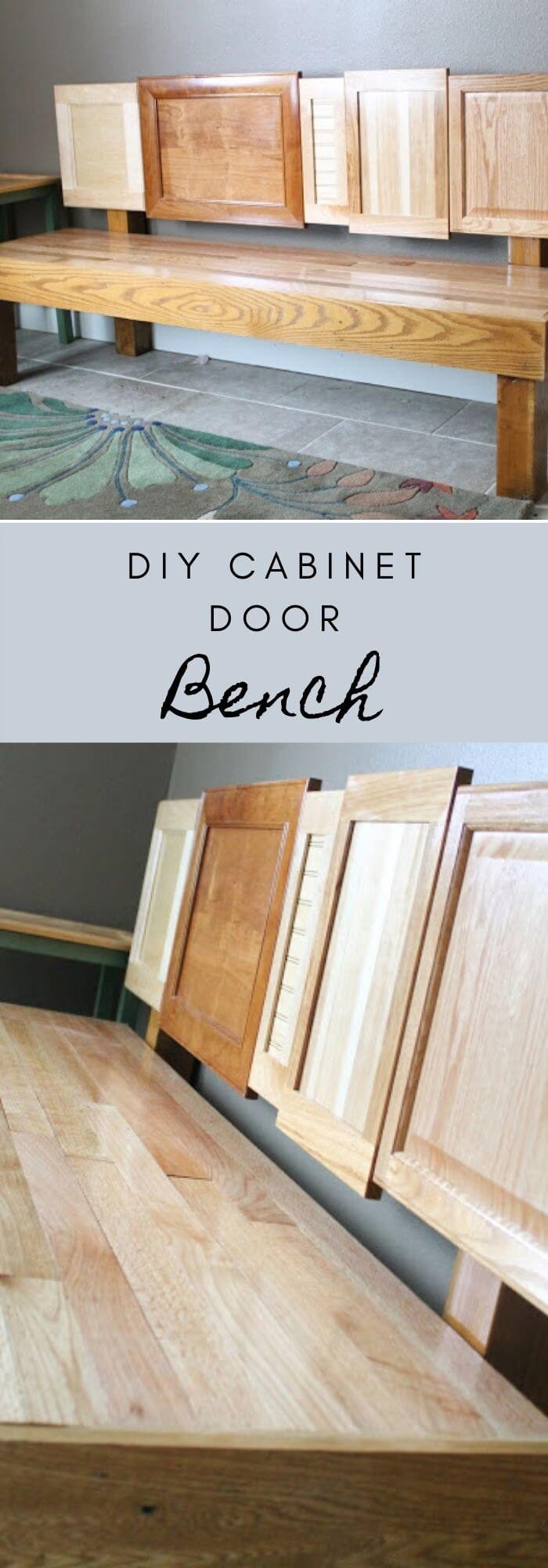 DIY Cabinet door Bench