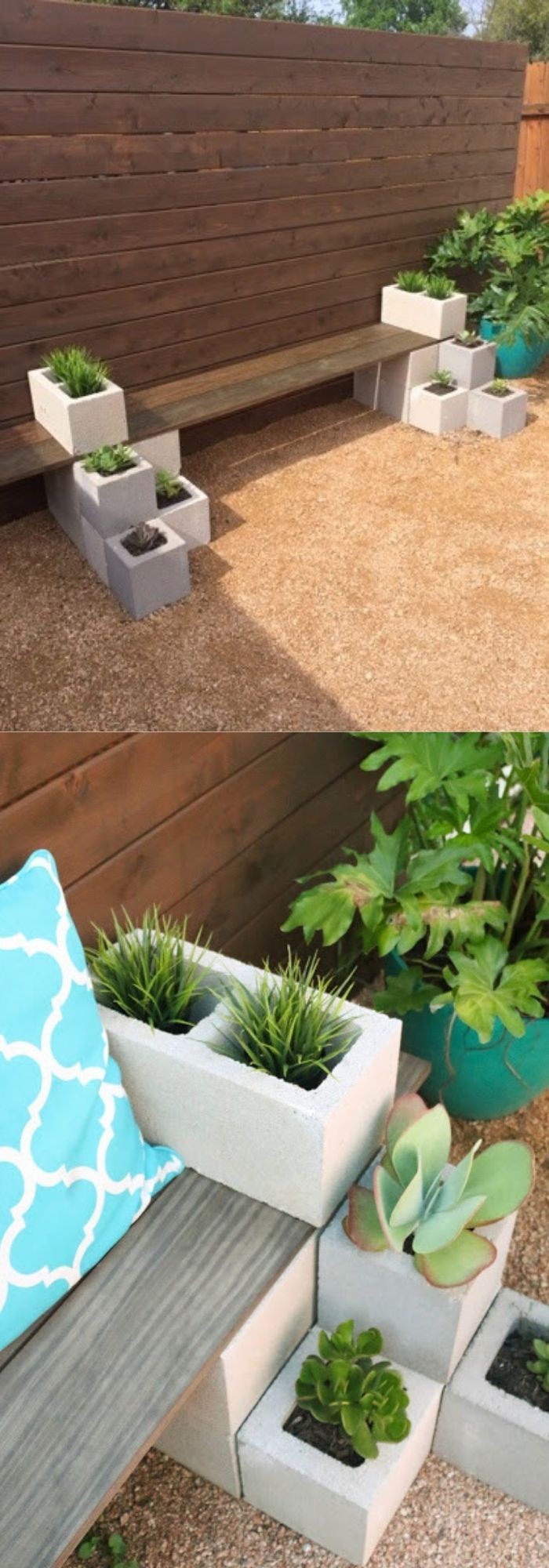 DIY Succulent Outdoor Bench