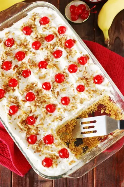 No-Bake Banana Split Cake