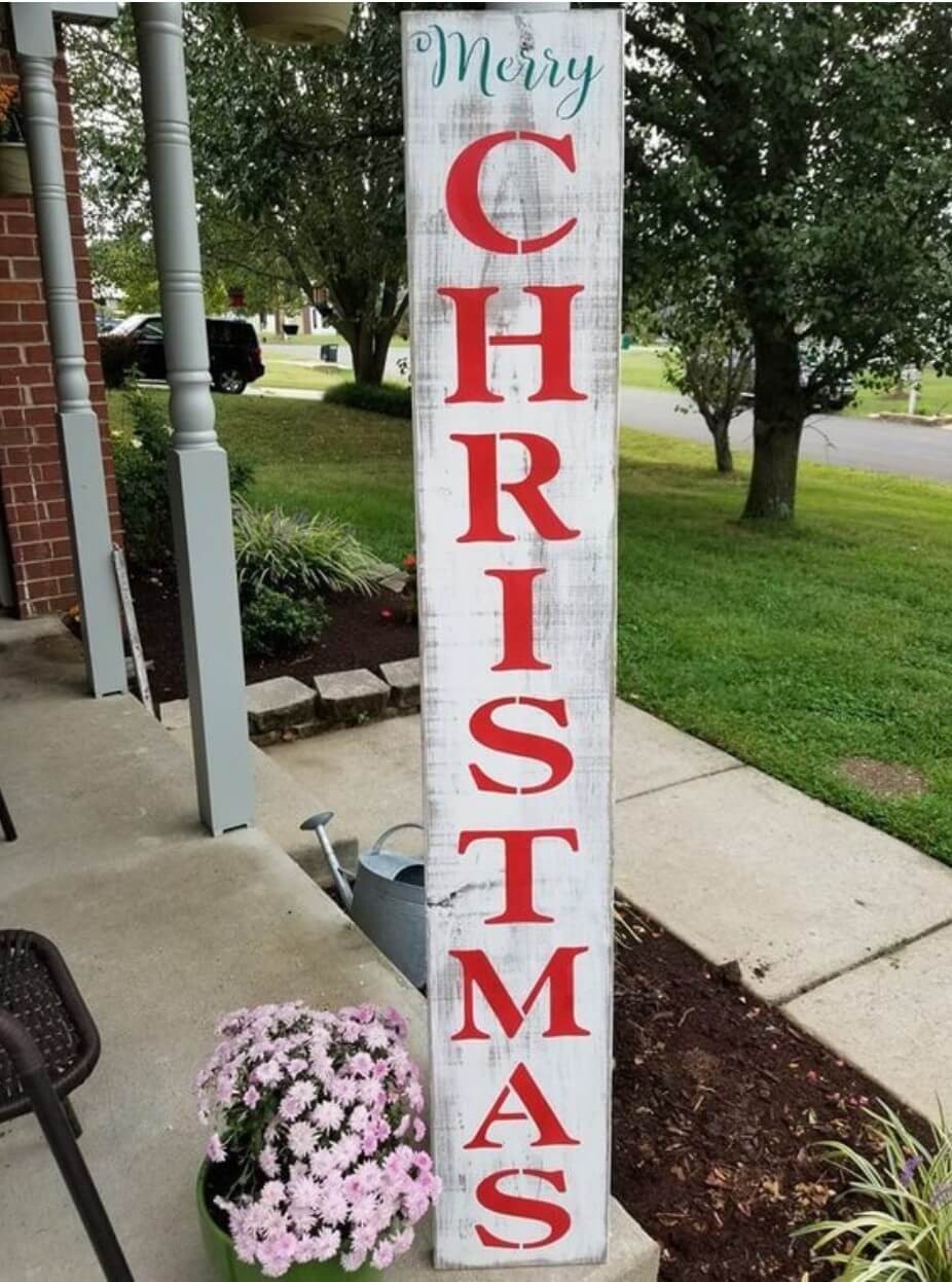 5- Vertical Christmas wood sign for the front door