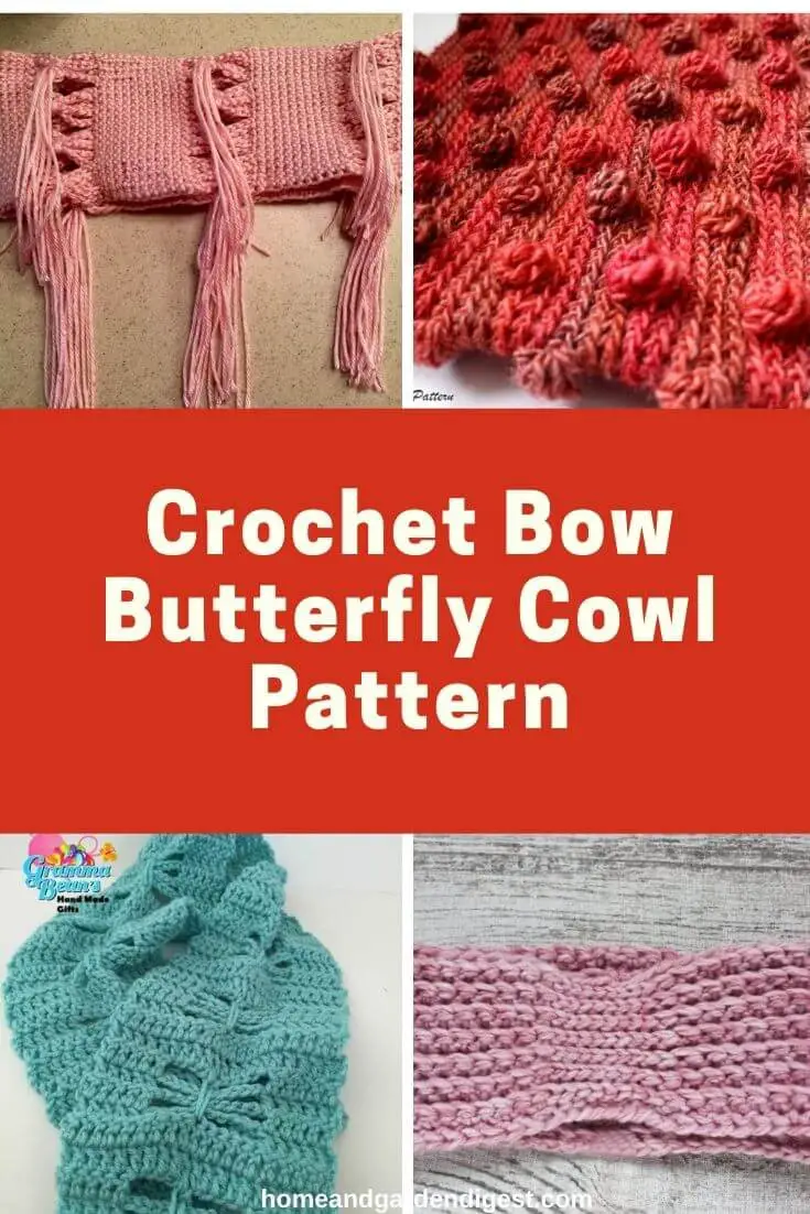 Crochet Bow Butterfly Cowl Pattern