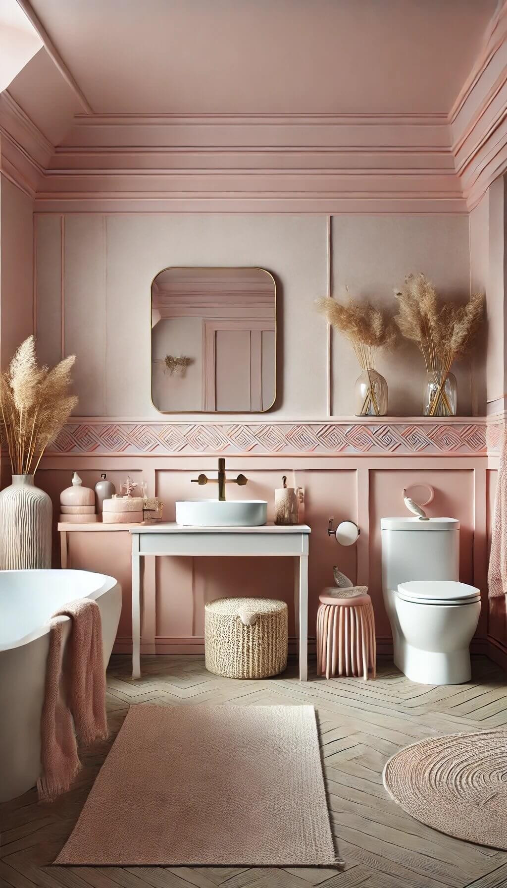 Blush Pink Walls with Grey Accents