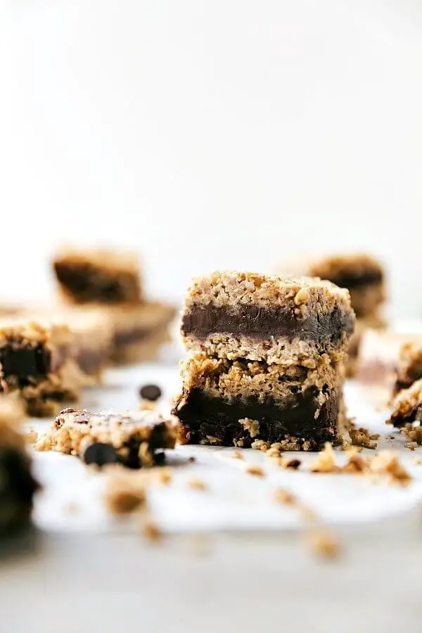 Healthier Chocolate Peanut Butter Oatmeal Fudge Bars