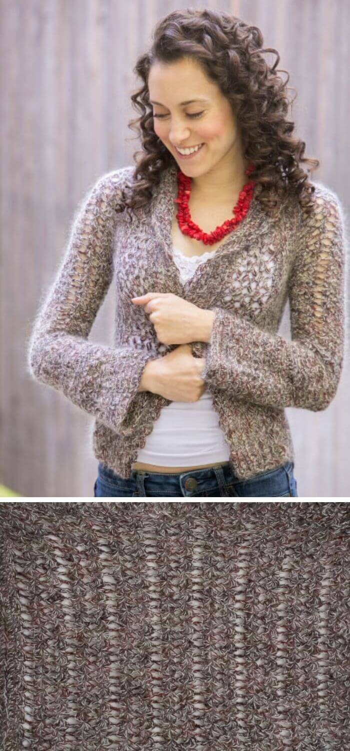 Frosted espresso cardigan