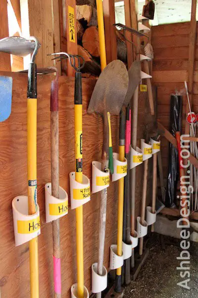 #8. Organizing Garden Tools with PVC