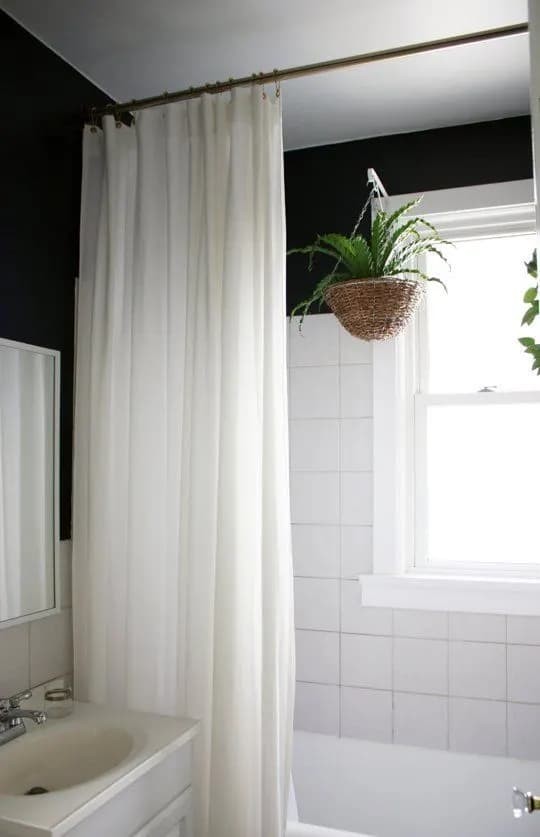 Shower Curtain in White on White