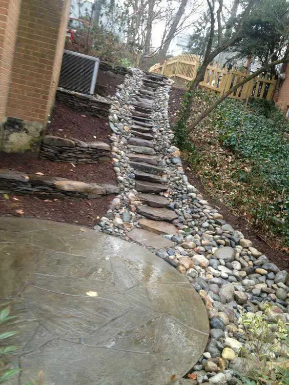 4-7. Stone stairs on a green patch