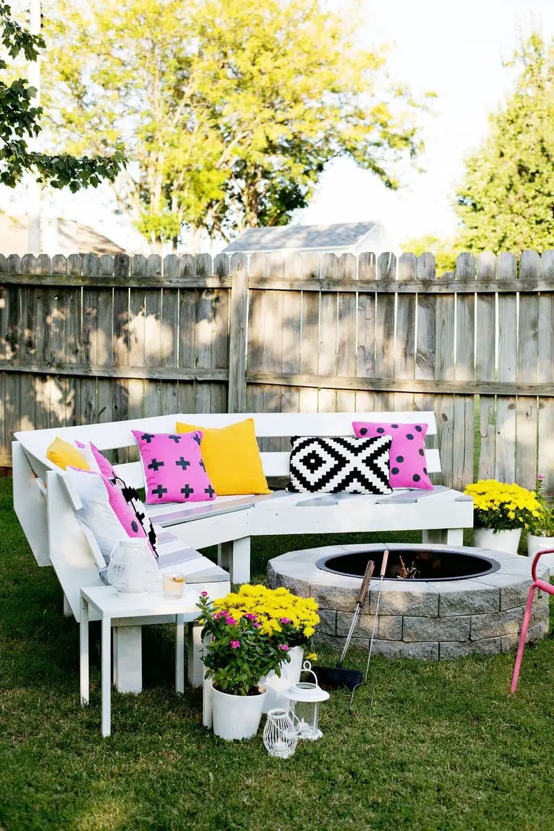 Semi-circular garden bench