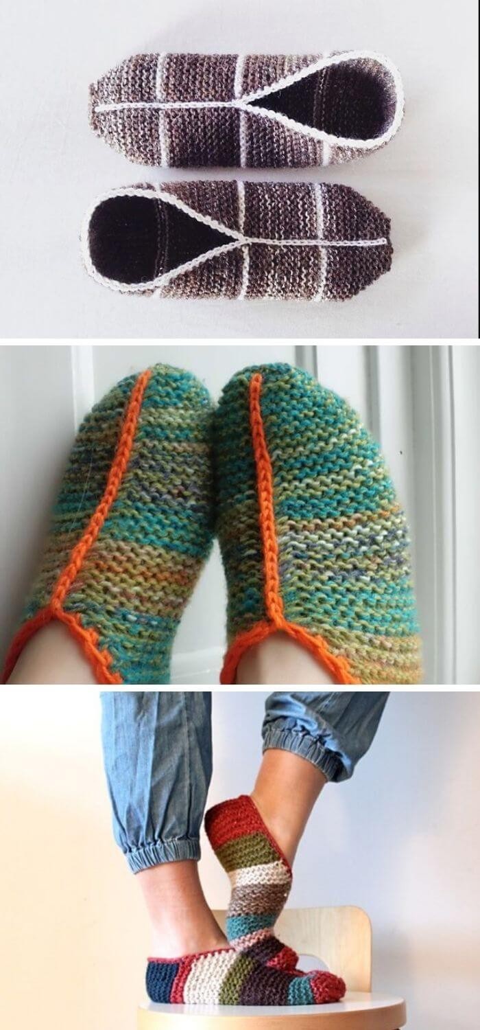 Garter stitch slippers