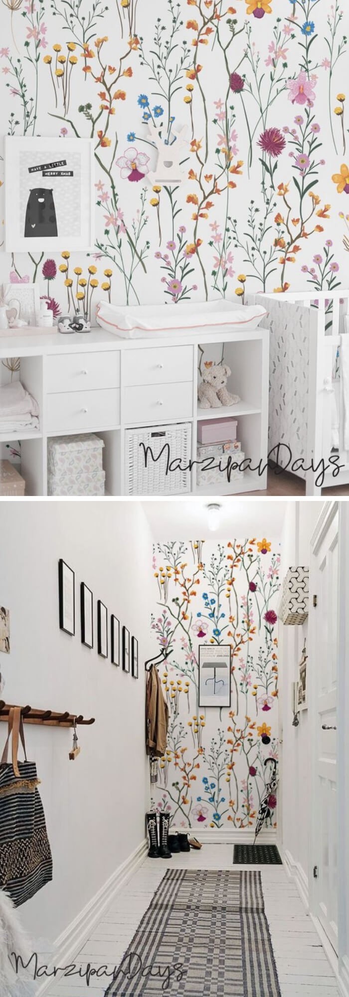 #2. Wild flowers removable wallpaper