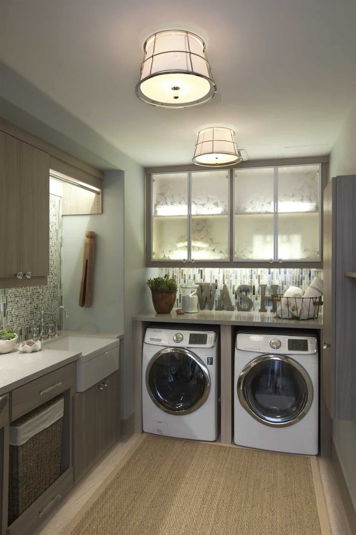 #7. Ceiling light fixtures in the laundry room