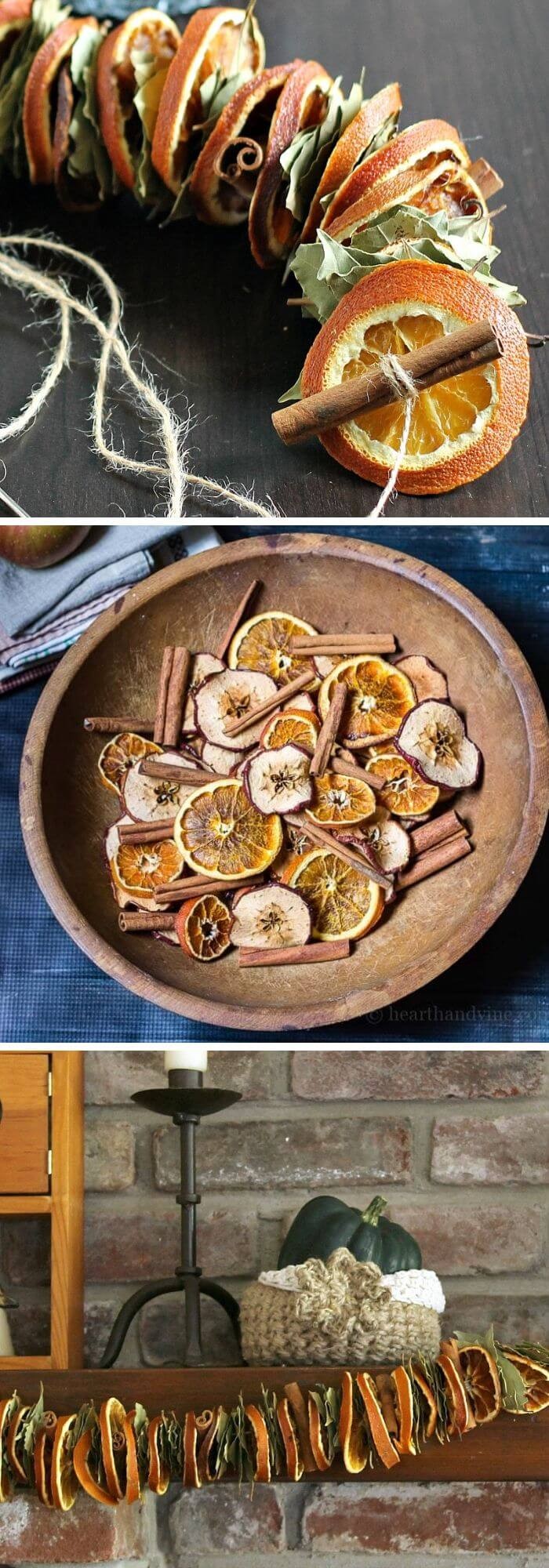 Dried orange garland