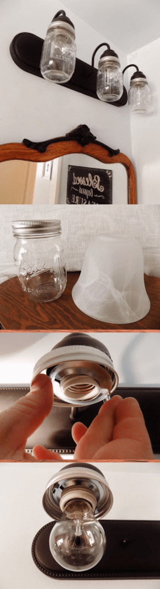 Farmhouse Mason Jar Light for Bathroom